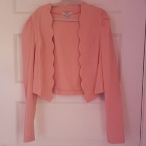 Iris Pink Blazer Lightweight Open Front